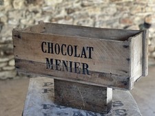 Vintage French Chocolat Menier Wooden Box Crate
