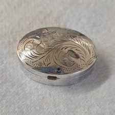 Vintage Engraved Oval Sterling