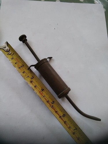 Vintage brass syringe - syringe, grease
