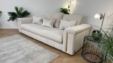 Sofology Oscar 4 Seater Fabric Sofa in Matt Velvet Ecru