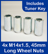 4x Tuner Wheel Nuts, M14 x