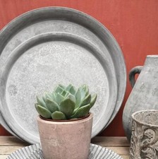 Round grey zinc - zinc, rustic
