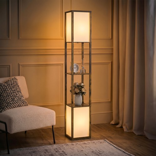 Homcom shelf floor lamp with - lamp,