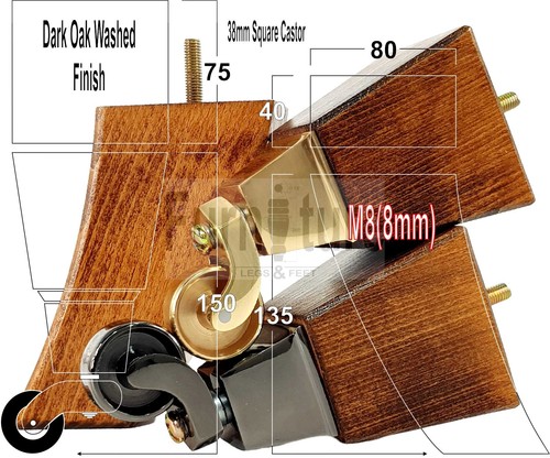 Block wood furniture legs - 4,