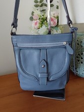 CLARKS BLUE LEATHER SATCHEL SHOULDER BAG HANDBAG CROSS BODY