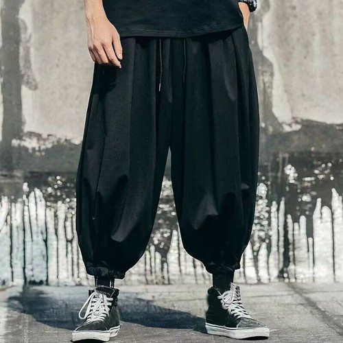 Mens drawstring wide - leg, pants