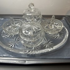 Art Deco Glass Set In Tray