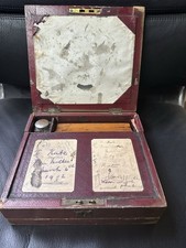Antique 1902 Leather Writing Box – with Inkwell, Pens & Personal Dedication