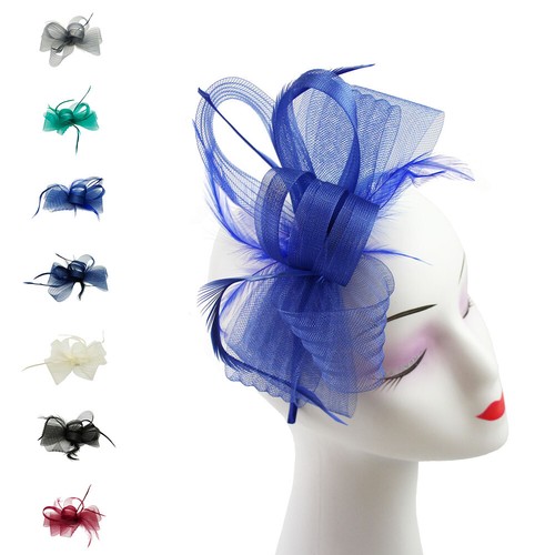 Fascinator with flower feather - with,