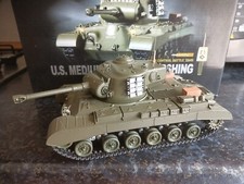 1/30 Heng Long M26 Purshing US Medium Battle Mini RC Tank Lights Sound No 58295.