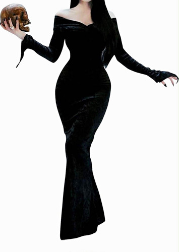 Black velvet halloween - black, gown