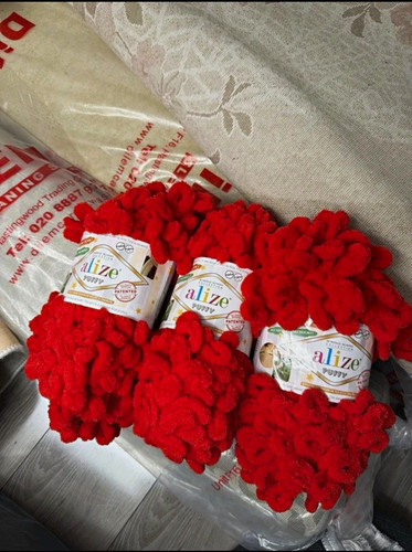 Alize puffy red super bulky - alize,