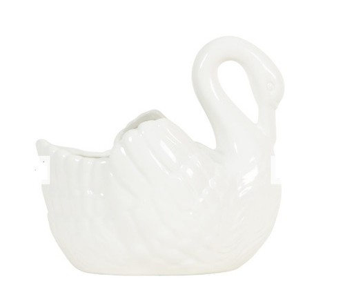 New ceramic swan pot used - pot,, as