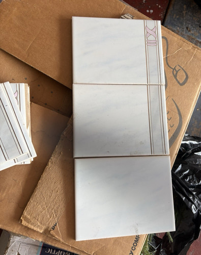 White glazed ceramic - glazed, square