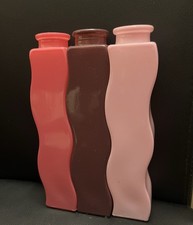 IKEA Skämt Vintage Colourful Pink Frosted Glass Wavy Vases 