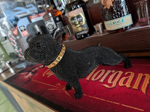 Black bulldog gold collar - bulldog,