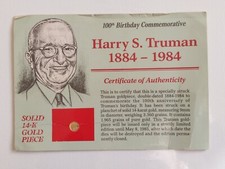 14K Gold Harry S Truman Coin