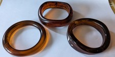 Vintage Collection of 3 Plastic Faux Tortoiseshell Brown Bangles