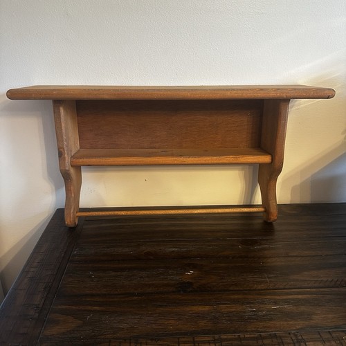 Vintage wood wall shelf plate - wood,