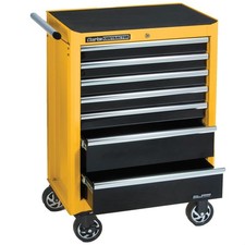Clarke DIY 7 Drawer Tool Cabinet Rolling Storage Chest Portable Workshop Yellow
