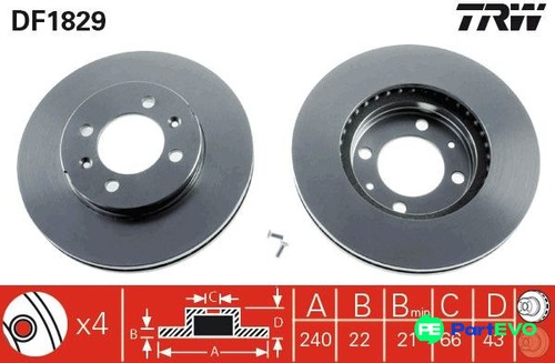 Trw brake disc df1829 - df1829, for
