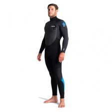 C-Skins Element 3/2mm Mens Wetsuit Black Anthracite Cyan NEW flatlocked steamer