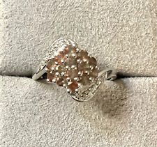 925 Andalusite & zircon cluster wave bypass shoulders ring P1/2 sterling silver