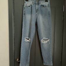 Ladies Blue Ripped Jeans Size 10 From Boohoo 