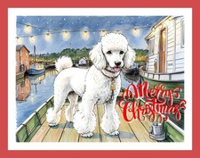 Poodle Christmas Greeting Card Xmas A5 Blank Seasonal Cards Poodles Pet Dog Dogs