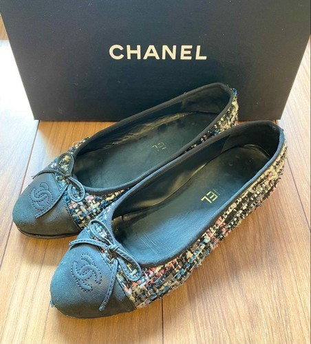Chanel ballerina flats tweed - chanel,