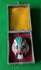 Vintage Miniature Kabuki  Chinese Opera Face Mask  Ornament Boxed