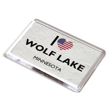 FRIDGE MAGNET - I Love Wolf Lake, Minnesota - USA