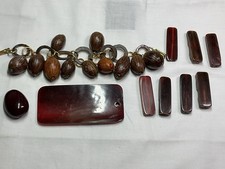 Jewellery Vintage Job Lot Bakelite Loose Beads/Bracelet, Simichrome Tested, Read