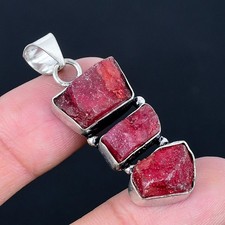 Pink Tourmaline Rough Gemstone Handmade Antique Design Pendant Jewelry 1.86"