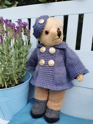 Hand knitted teddy - , bear