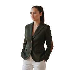 ZARA Basic Green Blazer Elbow