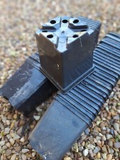 50 x USED Rigid Black  / Grey 9cm Square Plant Pots Garden