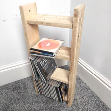 Handmade x60 CD Rack Storage Tower Free Standing Reclaimed Wood Music Shelf Unit
