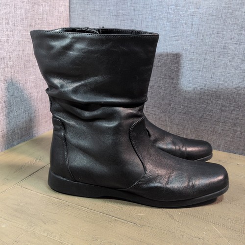 Clarks black leather mid - black,