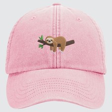 Sloth Sleeping Baseball Cap Embroidered Funny Animal Lovers Vintage Profile Hat