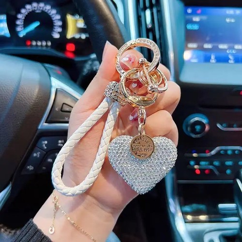 Women crystal heart keyring - women's,
