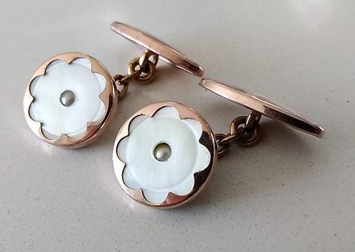 Antique cufflinks rose - cufflinks,