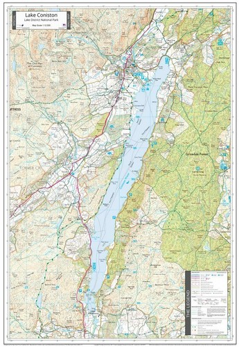 Map lake coniston - of,