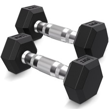 Hex Rubber Coated Dumbbells