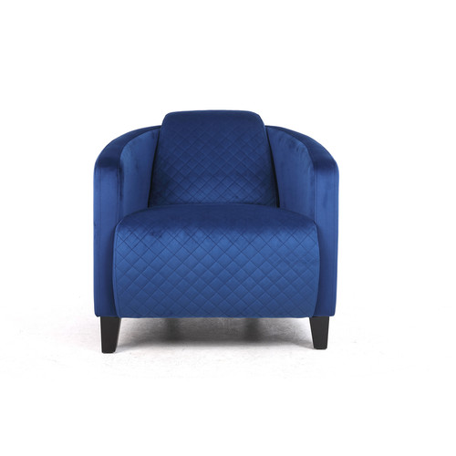 Blue velvet accent armchair - velvet,
