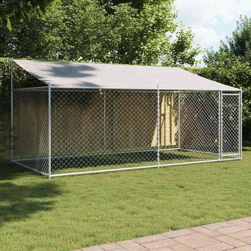 Dog cage silver 4x2x2m - silver,