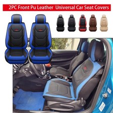 2X Front  PU Leather Seat Covers Deluxe Universal Protector For VW CADDY