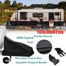 600D Heavyduty Caravan Drawbar Tow Hitch Cover Camper Trailer With Buckles & Bag
