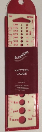Knitting needle gauge - gauge, size