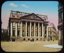 COLOUR Glass Magic Lantern Slide MANSION HOUSE LONDON C1890 OLD VICTORIAN PHOTO
